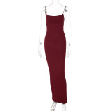 Fashionable Slim Fit Dress with Hanging Strap Style