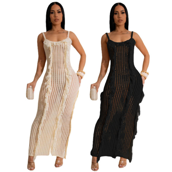 Women's dress, fashionable sunscreen cover up, beach long skirt