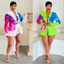 Sexy suit printed shorts set Sexy suit printed shorts set