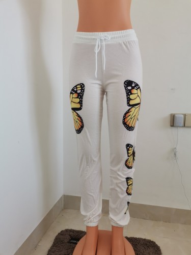 Women's printed casual pants loose sports pants