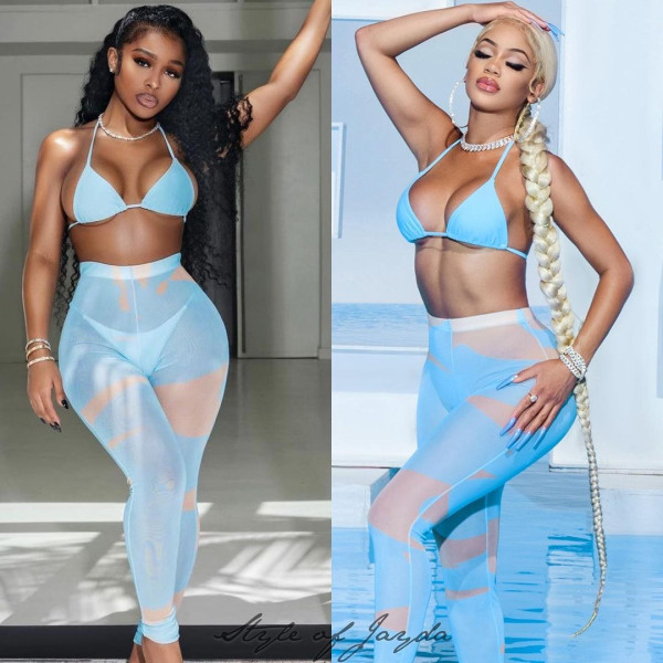 Swimwear Perspective Mesh Pants Set