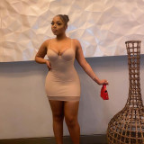 Open back camisole slim fit dress