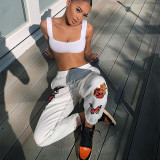 Women's printed casual pants loose sports pants
