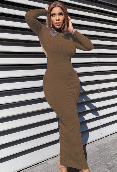 Pit striped sexy backless hollow out dress