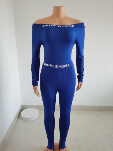 Women's printed sexy tight fitting two-piece set