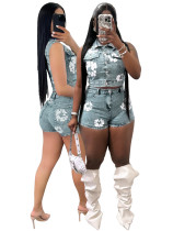 Sleeveless shorts elastic set