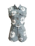 Sleeveless shorts elastic set