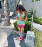 Knitted hand hook strap beach bikini three piece set