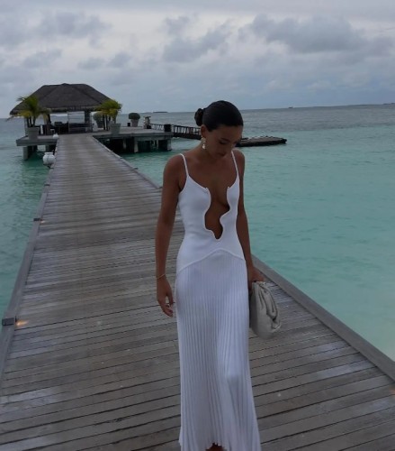 Wave Irregular Decorative Strap Dress