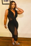 Mesh mini dress style jumpsuit