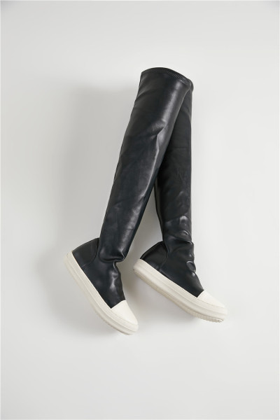 Over the knee length boots for women in large sizes, versatile and minimalist elastic