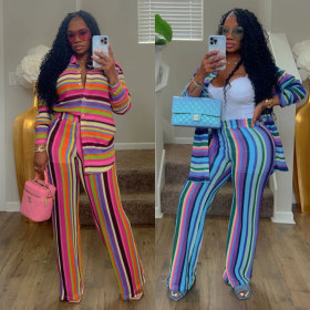 Slim fit pants two-piece set