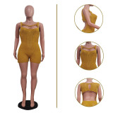 Women's casual sleeveless knitted breathable jumpsuit