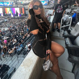 Nailed diamond high neck patchwork hole long sleeved low waisted ultra short dress