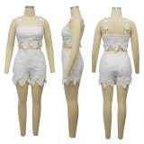 Strap lace pants set