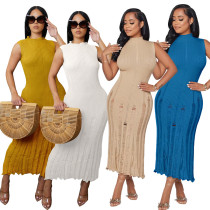 Fashionable sun protection cover up, beach long dress, knitted dress