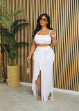 Two piece set of suspender long skirt