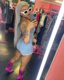 Hanging neck and backless elastic jumpsuit shorts