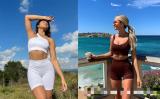 Seamless thread solid color yoga suit three piece set