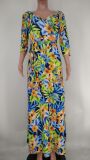 Printed V-neck large hem dress