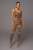 Women's printed sleeveless vest jumpsuit