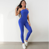 Thread yoga jumpsuit sleeveless elastic tight pants yoga suit