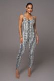 Women's printed sleeveless vest jumpsuit