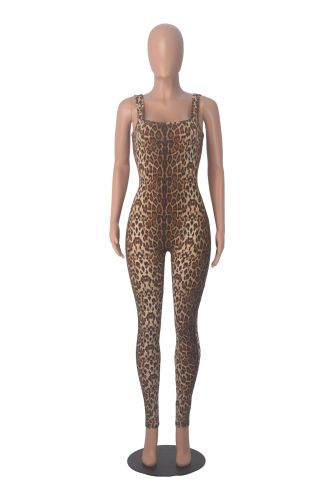 Women's printed sleeveless vest jumpsuit