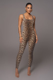Women's printed sleeveless vest jumpsuit