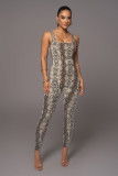 Women's printed sleeveless vest jumpsuit