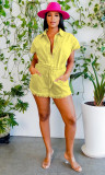 Solid color denim casual fashion edging two-piece set CQ186