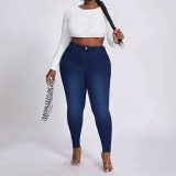 High stretch denim leggings