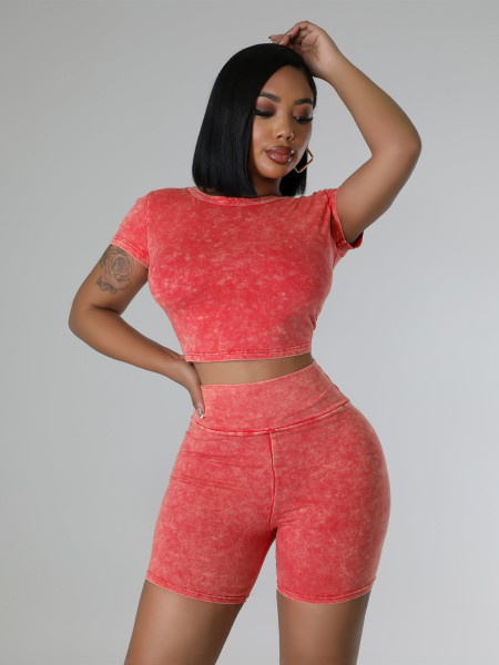 Wash water, stir fry flowers, make old high waisted two-piece set