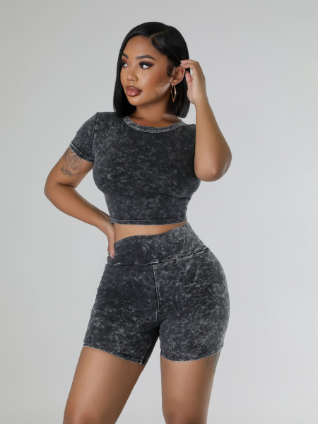 Wash water, stir fry flowers, make old high waisted two-piece set