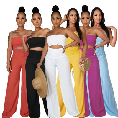 Women's two-piece set of strapless pants