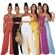 Women's two-piece set of strapless pants Women's two-piece set of strapless pants