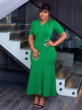 Slim fit wrap buttocks fishtail dress