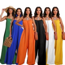 Solid color camisole women's jumpsuit