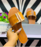 Hardware buckle casual flat slippers