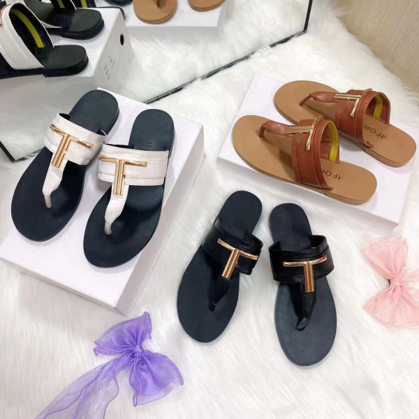 Women's sandals, small TF herringbone flip flops