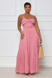 Open back bow tie women's dress