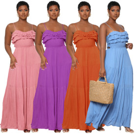 Open back bow tie women's dress
