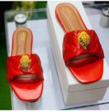 Eagle head hardware diamond buckle flip flops