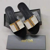 Hardware buckle casual flat slippers