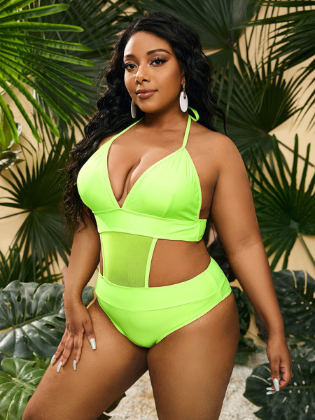 One piece swimsuit women's large high waisted set GZY22105