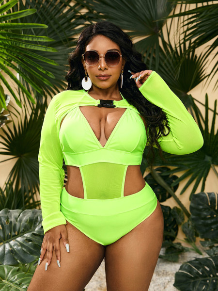 One piece swimsuit women's large high waisted set GZY22105
