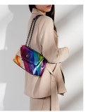 Rainbow Eagle Head Spliced Chain Single Shoulder Crossbody Bag