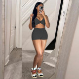 Women's casual stir fried shorts and small vest set