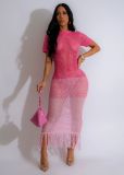 Women's gradient knitted beach skirt