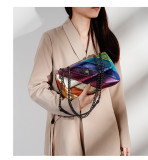Rainbow Eagle Head Spliced Chain Single Shoulder Crossbody Bag